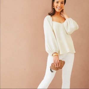 NWT Tuckernuck Linen Pippa Puff Sleeve Blouse - Small
